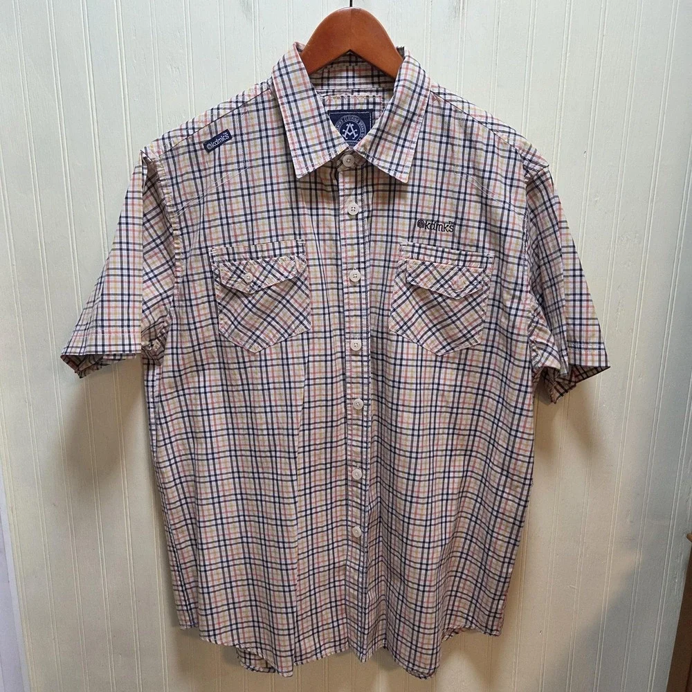 Akademiks Shirt Mens XL Multicolor‎ Plaid Short Sleeve Button Up Cotton Casual